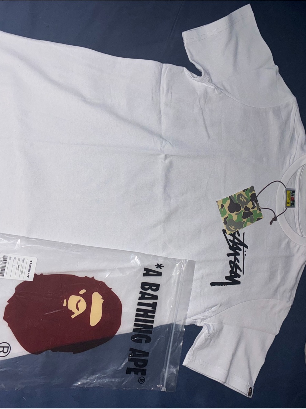 Stussy White Kids Tee with Black Logo